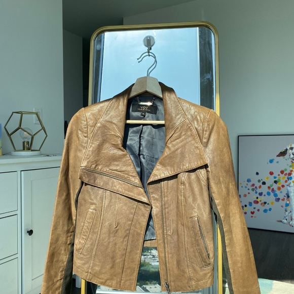 Cropped Biker Jacket Lambskin/cotton - Picture 2 of 7